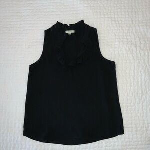 Jade Black Ruffled Sleeveless Blouse. Size S
